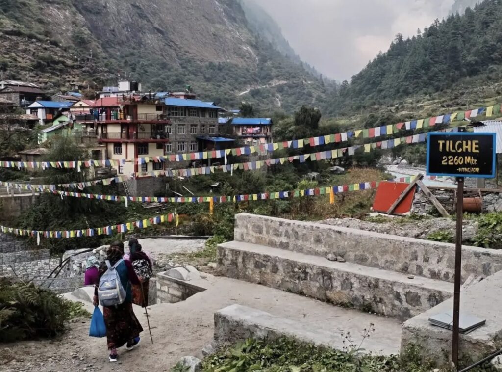 tilije village on manaslu circuit trek