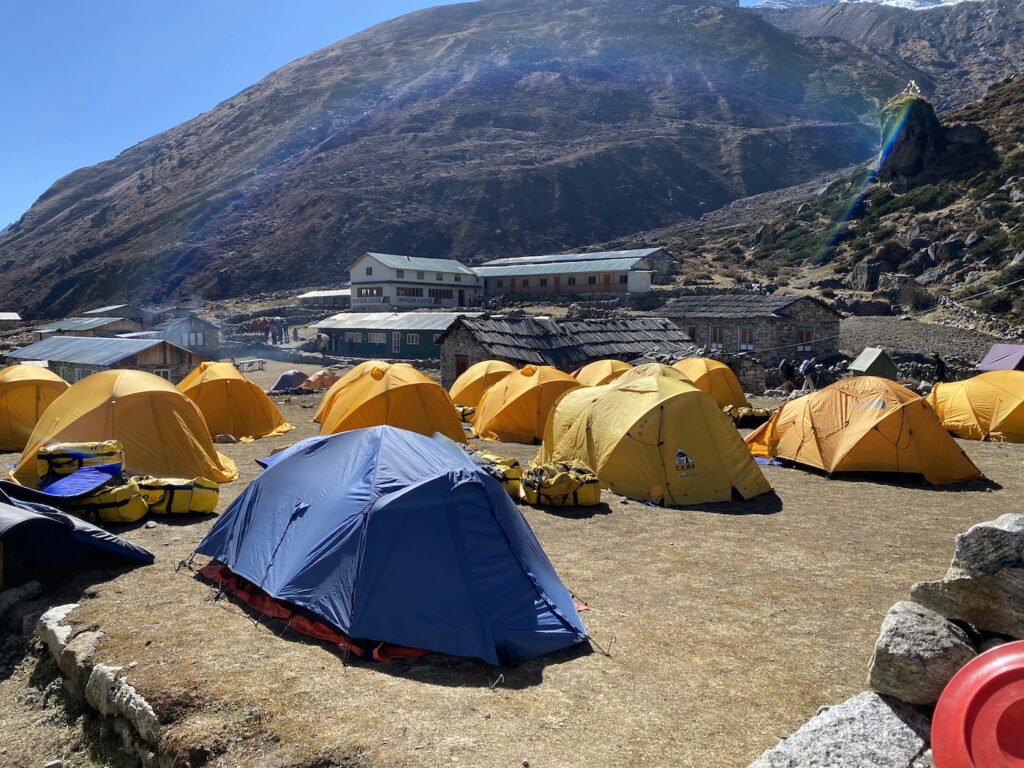 tangnag campsite near mera peak in nepal